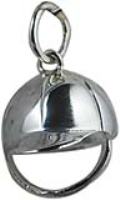 Silver 12x11mm Jockeys Cap Pendant or Charm
