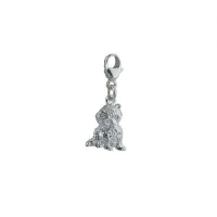 Silver 12x11mm Kitten Charm on a lobster trigger