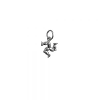 Silver 12x12mm Isle of Man Legs Pendant or Charm