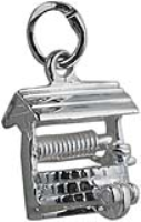 Silver 12x12mm Wishing Well Pendant or Charm