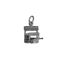 Silver 12x13mm Wishing Well Pendant or Charm