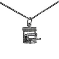 Silver 12x13mm Wishing Well Pendant with a 1.3mm wide curb Chain