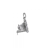 Silver 12x14mm open Box Camera Pendant or Charm