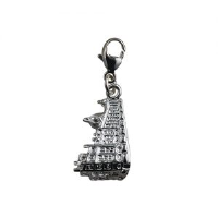Silver 12x16mm Harrods building Charm on a lobster trigger