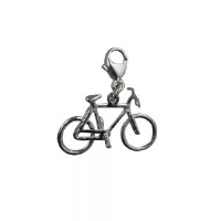 Silver 12x20mm Bicycle Charm with a lobster clasp