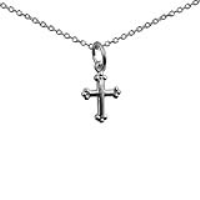 Silver 12x79mm Cross symbol of faith Pendant with a 1mm wide rolo Chain 20 inches