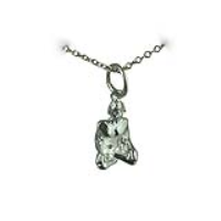 Silver 12x8mm Half Lotus Yoga Position Pendant with a 1mm wide rolo Chain 16 inches Only Suitable for Children