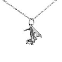 Silver 12x8mm open Grand piano Pendant with a 1mm wide rolo Chain 14 inches Only Suitable for Children