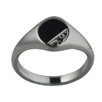Silver 13x10mm hand engraved solid oval Signet Ring Sizes I-W