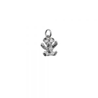 Silver 13x12mm Teddy Bear Pendant or Charm