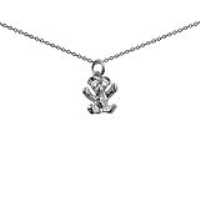 Silver 13x12mm Teddy Bear Pendant with a 1mm wide rolo Chain 20 inches