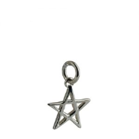 Silver 13x13mm plain Pentangle Pendant or Charm
