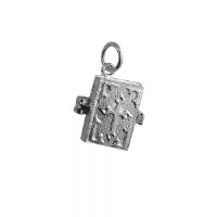 Silver 13x14mm moveable Holy Bible Pendant or Charm