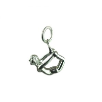 Silver 13x15mm Bow Pose Yoga Position Pendant or Charm
