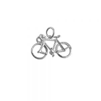 Silver 13x22mm Bicycle Pendant or Charm