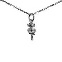 Silver 13x6mm Imp Pendant with a 1mm wide rolo Chain 22 inches