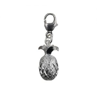 Silver 13x8mm Pineapple Charm with a lobster catch