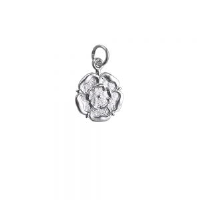 Silver 14mm Tudor Rose of England Pendant or Charm