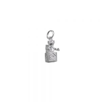Silver 14x10mm Jack in the Box Pendant or Charm