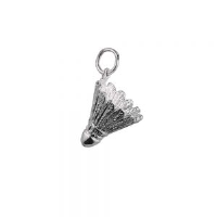 Silver 14x15mm Shuttlecock Pendant or Charm