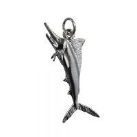 Silver 14x40mm solid Swordfish Pendant or Charm