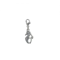 Silver 14x9mm Mermaid Charm on a lobster trigger