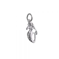 Silver 14x9mm Mermaid Pendant or Charm