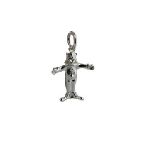 Silver 15x14 solid Clown Pendant or Charm