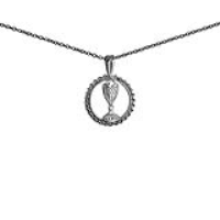 Silver 15mm round First Communion Chalice Pendant with a 1mm wide rolo Chain 14 inches Only Suitable for Children