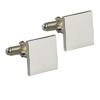 Silver 15mm square plain swivel Cufflinks