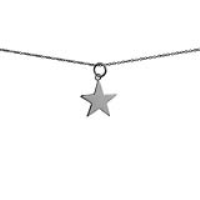 Silver 15mm Star Pendant with a 1mm wide rolo Chain 18 inches