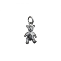 Silver 15x10mm sitting Teddy Bear Pendant or Charm