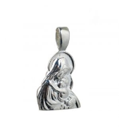 Silver 15x12mm Madonna and Child Pendant