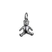 Silver 15x12mm sitting Teddy Bear Pendant or Charm