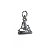 Silver 15x14mm Mouse and Trap Pendant or Charm