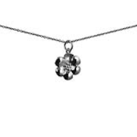 Silver 15x15mm Flower Pendant with a 1mm wide rolo Chain 16 inches Only Suitable for Children