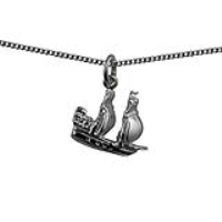 Silver 15x19mm man of war frigate Pendant with a 1.3mm wide curb Chain 20 inches