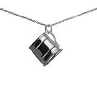 Silver 15x20mm Tankard Pendant with a 1mm wide rolo Chain 20 inches