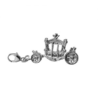 Silver 15x22mm Coronation Coach Charm with a lobster catch