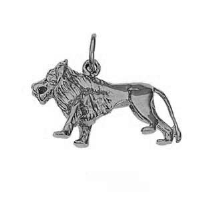 Silver 15x23mm solid Lion Pendant or Charm