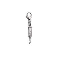 Silver 15x4mm Artist's Paint Tube Charm on a lobster trigger