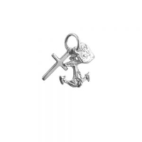 Silver 15x4mm Faith, Hope and Charity Pendants or Charms