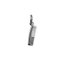 Silver 15x4mm Hairdressers Comb Pendant or Charm