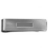 Silver 15x52mm engine turned barley infill centre space Money Clip