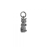 Silver 15x6mm Cheshire Cat Pendant or Charm