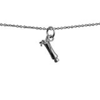 Silver 15x8mm Welsh Leek Pendant with a 1mm wide rolo Chain 18 inches