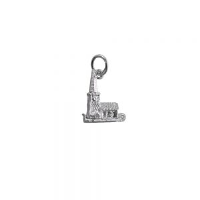 Silver 15x9mm moveable Chapel with a tiny bible inside Pendant or Charm