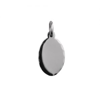 Silver 16x11mm diamond cut edge Disc Pendant