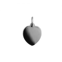 Silver 16x14mm plain heart Disc Pendant