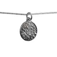 Silver 16x14mm Stonehenge Pendant with a 1mm wide rolo Chain 18 inches